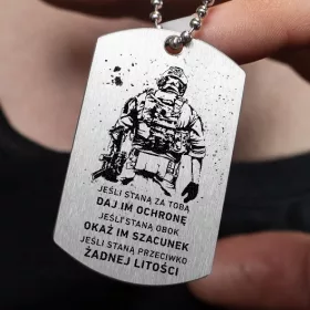    Titán katonai kutyacímke kegyelem nélkül, INGYENES METSZETTEL