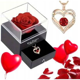    Valentin-napi ajándék örök rózsa üveg nyakláncban a virágos nőnek