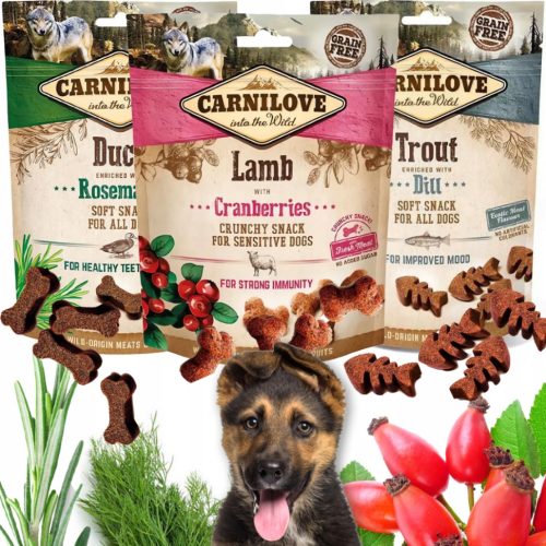  Carnilove Crunchy bárány áfonyás csemege kutyáknak 200 g