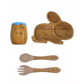    Szett tapadókoronggal + csészével + bambusz evőeszközökkel 6m+ BLW Chichi