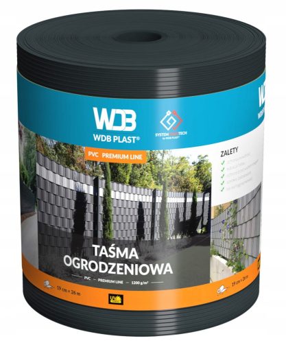 PVC KERÍTÉS SZALAG 1200g ANTRACIT 19cm GRAFIT PANEL KERÍTÉSHEZ