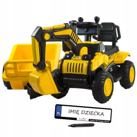    Akkumulátoros kotrógép gyerekeknek, 2 motor, Mozgatható kanál, Utánfutó, Távirányító
