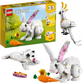   LEGO Ideas 311336 Lego kockás készlet 3 az 1-ben fehér fóka nyuszi papagáj kakadu ajándék állatok