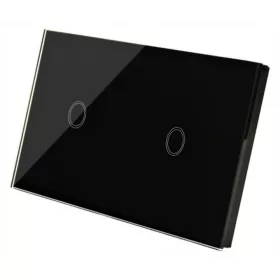ÉRINTŐVILÁGÍTÁS KAPCSOLÓ ÜVEGPANEL FEKETE 1+1