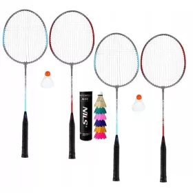   2× ütőkészlet Nils NRZ002 tollaslabdával + Tollaslabda készlet Nils 14-30-133