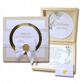    Szentáldozási szuvenír Elsőáldozási ajándék BOHO Doboz név dátuma