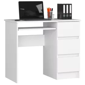    Téglalap alakú íróasztal Chord A-6, jobb, 90 x 50 x 77 cm, fehér