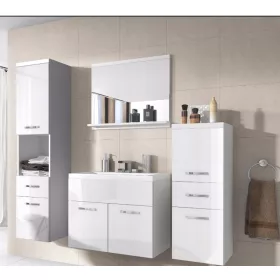    ALBA ETNA fürdőszobabútor garnitúra Fehér fényű mosdószekrény tükör