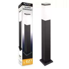    Négyzet alakú NNLED világítóoszlop, integrált LED-forrás, 65 cm, fekete