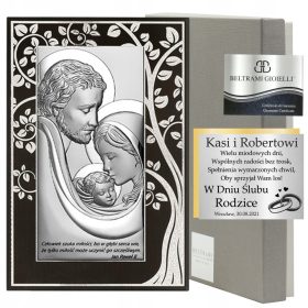    Szent Család Emléktárgy a keresztségről, Esküvői áldozás, ezüst kép, Esküvő, Keresztelés