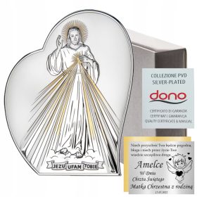    EZÜST KÉP JÉZUS BÍZOK BENNED ESKÜVŐI ÉVFORDULÓ ÁLDOZÁSI MEGERŐSÍTÉS