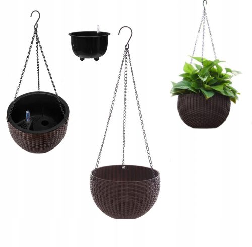  TEKAN virágcserép 29,5 cm x 29,5 x 18 cm átmérőjű 29,5 cm műanyag barna és bézs árnyalatok