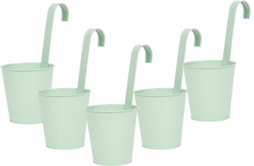  Virágcserép AM 13 cm x 13 x 27 cm, átmérő 13 cm, fém, zöld árnyalatok