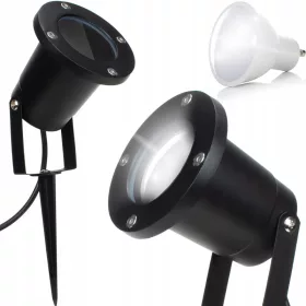    Süllyesztett napelemes lámpa Decorya fekete 31 cm 1 db + GU10 LED izzó 5W 400lm 4000K semleges fehér