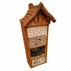    Szálloda ROVAROK számára, Nest Box House vadméheknek és lepkéknek NAGY h=60cm