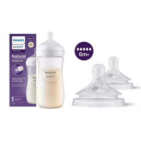    AVENT Natural Response Bottle SCY906/01 330 ml + Philips Avent Natural SCY965/02 szilikon cumi 2 db