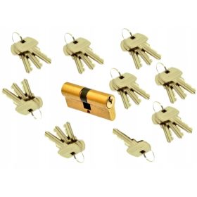 Zárhenger 30/35 + 25 kulcs, sárgaréz gerda ajtókhoz