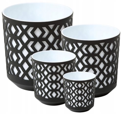  Lamela virágcserép 14 cm x 14 x 15 cm átmérő 14 cm műanyag fehér, fekete + 3 egyéb termék