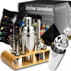   PROFESSZIONÁLIS BÁROS SZETT ITALHOZ SHAKER 23 ELEMES + INGYENES + Füldoboz 60 cm x 40 cm x 40 cm 450 g/m² 1 db.