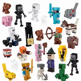  Mini BLOKKOK MINECRAFT PEOPLE FIGURINES 24 db + TARTOZÉKOK