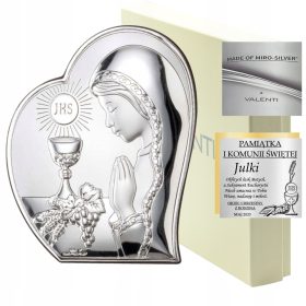    SZENT ÁLDOZÁS AJÁNDÉK Ezüst áldozási kép LÁNY metszettel