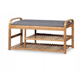    Kárpitozott pad tárolóval Halmar 100 x 50 x 33 cm szürke árnyalatok