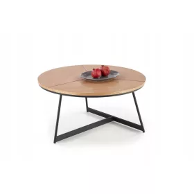    Halmar Karida kerek dohányzóasztal 80 x 80 x 41cm fekete, natúr tölgy