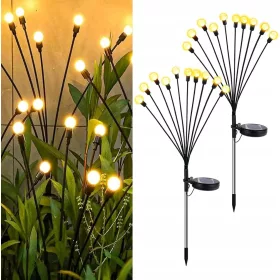  Napelemes lámpa, fekete, 65 cm, 2 db.