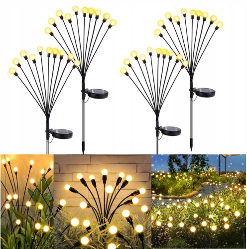  Napelemes lámpa, fekete, 65 cm, 2 db + Napelemes lámpa, fekete, 65 cm, 2 db.