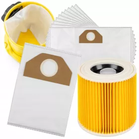    Szintetikus porszívótáska PORSZÍVÓTÁSKA 10 DB 10 db + MTEC szűrő Kärcher porszívóhoz SZŰRŐ WD3 WD2 PORSZÍVÓHOZ