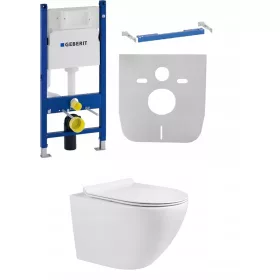    SZETT GEBERIT DELTA UP100 wc keret + perem nélküli wc csésze + W/O ülőke