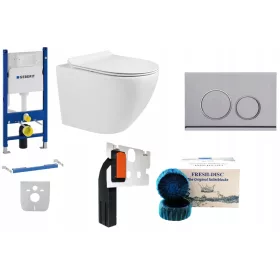   SZETT GEBERIT WC keret + króm gomb + WC csésze + W/O ülőke + FRISS