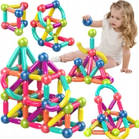    NiceKids mágneses blokkok MÁGNESES ÉPÍTŐBLOKKOK STICKS 64 EL. 64 db.