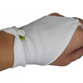    Közösségi kesztyű. úrvacsora kesztyű alb. Egy rozetta levelekkel