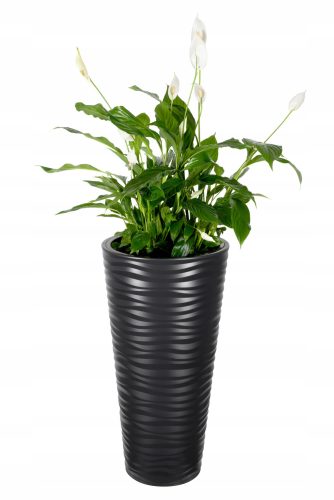  Forma-Műanyag virágcserép 30 cm x 30 x 56 cm átmérő 30 cm műanyag fekete, szürke és ezüst árnyalatai