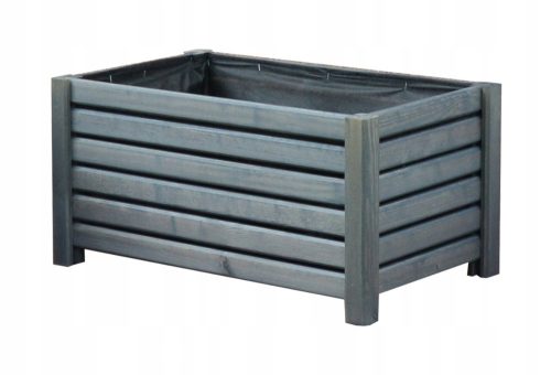  WickerWorks virágcserép 60 cm x 38 x 30 cm sötétszürke fa, kék árnyalatai, szürke és ezüst árnyalatai, sokszínű