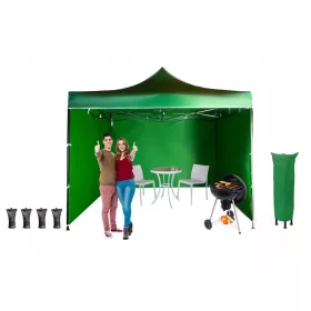    KERESKEDELMI SÁTOR KERTI PAVILON 3x3 EXPRESS ERŐS SZETT + 4 SÚLY