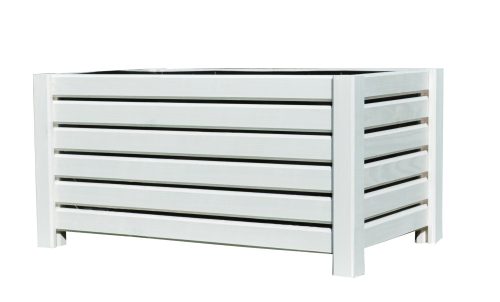  WickerWorks virágcserép 60 cm x 38 x 30 cm fa fehér, tarka