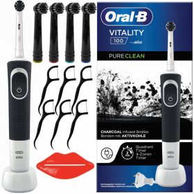    ORAL-B VITALITY FEKETE ELEKTROMOS FOGKEFE + TIPPEK TARTOZÉKOK