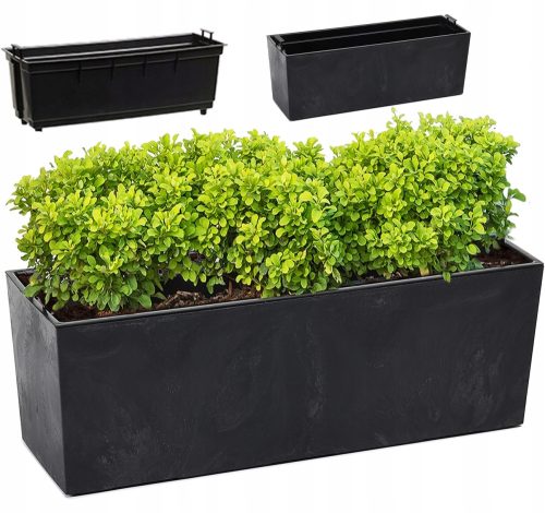  Deco4Home virágcserép 56 cm x 19,5 x 19,5 cm műanyag fekete