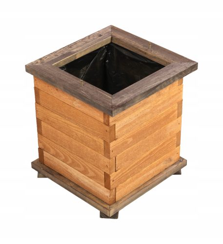  KONIUSZEK OGRODY virágcserép 29 cm x 29 x 33 cm átmérő 29 cm barna és bézs fa árnyalatai, rózsafa