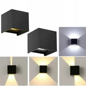    Beede kerti fali lámpa fekete, beépített 12 W LED forrás