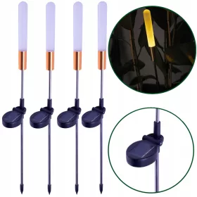    4× Forever Light beágyazott napelemes lámpa, fekete, 67 cm, 1 db.