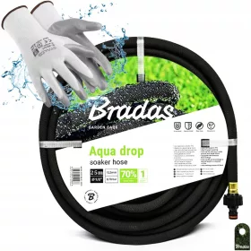    Bradas Aqua Drop 25 m csepegtető tömlő + Stalco 47359 kesztyű 10-es méret - XL 1 pár