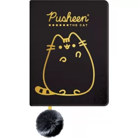    Notebook A5 St. Majewski Pusheen fekete, Sárga és arany árnyalatai + 3× Pusheen automata törölhető toll 1 db