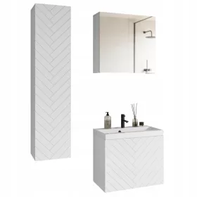    FÜRDŐSZOBAI BÚTOR SZETT MOSADÓVAL, TÜKRÖS SZEKRÉNYVEL, MDF ELSŐKEL, NICEA