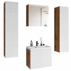    Fürdőszobabútor mosdóval NIcea XL Wotan/White Herringbone