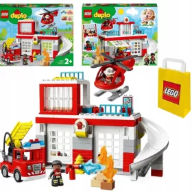    LEGO Duplo 10970 tűzoltóállomás és helikopter + VP papírtáska LEGO 6315792 közepes