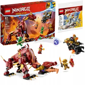    LEGO Ninjago Lava Dragon Tűzhullámmá változik 71793 + LEGO Ninjago Ice Dragon 30649