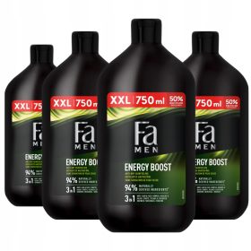    Fa Men Xtreme Sport Energy Boost 3 az 1-ben tusfürdő és fürdőzselé 4x750 ml